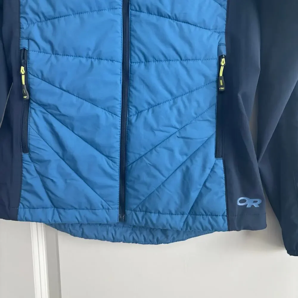 Outdoor Research Women’s Refuge Hybrid Hooded Jacket Blue Size XS Blue